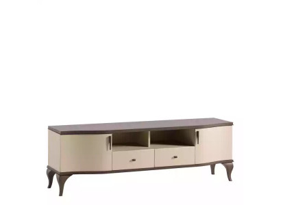 Wohnzimmer Möbel Wohnwand tv Ständer Wandregal Holz beige Modern Sideboard