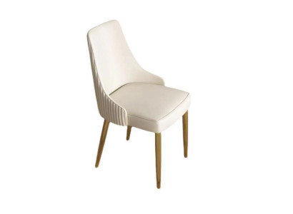 Modern Stil Stilvoll Sessel Stuhl Weiß Sitz Polster Design Metall neu