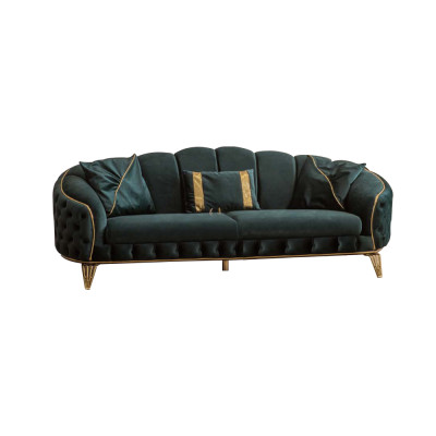 Komplett Wohnzimmer 3tlg stilvoll Dreisitzer Sofa Couch Luxus 2x Sessel
