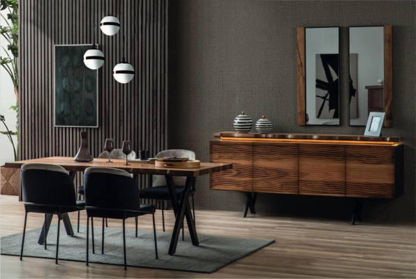 Exklusiver Holz Esstisch Moderne 6x Polsterstühle Esszimmer Garnitur