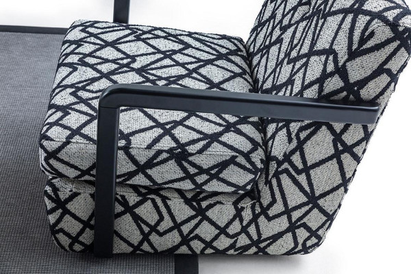 Schwarz-Grauer Wohnzimmer Sessel Designer 1-Sitzer Luxus Loungesessel