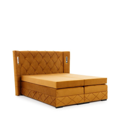 Braunes Exklusives Chesterfield Bett Polster Nachttische Designer Möbel