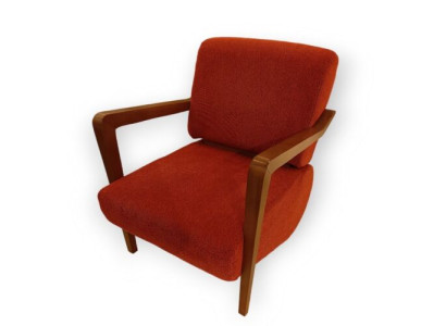 Moderner Roter Polstersessel Wohnzimmer Einsitzer Designer Sitzmöbel