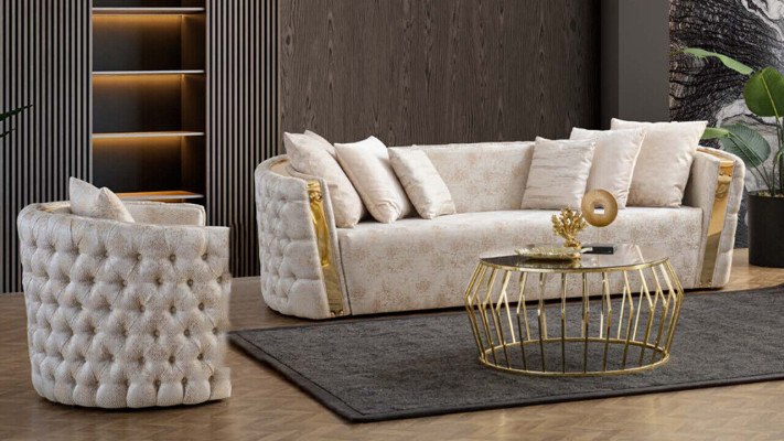 Sessel Einsitzer Luxus 1 Sitzer Polster Sitz Designer Textil Modern neu