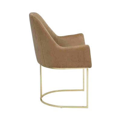 Goldener Edelstahlstuhl Moderner Polster Einsitzer Designer 1x Lehnstuhl