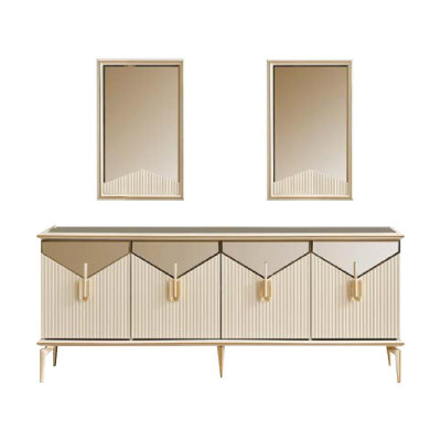 Komplette Esszimmer Esstisch 2tlg Anrichte Esszimmertisch Gold Holz