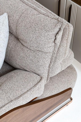 Dreisitzer Sofa 3 Sitzer Couch Polstersofa Stoffsofa Beige Moderne
