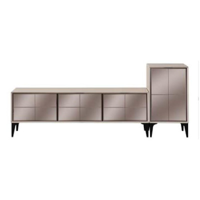 Sideboard TV Ständer RTV Lowboard Weiß Holz Tisch Möbel Wohnzimmer