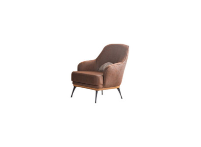 Gemütlicher Designer-Sessel aus Braunem Stoff für das Wohnzimmer Neu