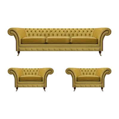 Gelb Sofagarnitur Wohnzimmer Komplett 3tlg Sofas Textil Sessel Neu Chesterfield
