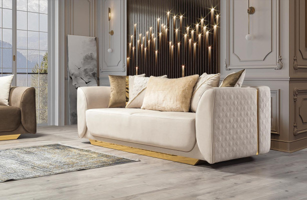 Design 3 Sitzer Relax Sofas Club Lounge Sofa Textil Polster Couch Stoff Couchen
