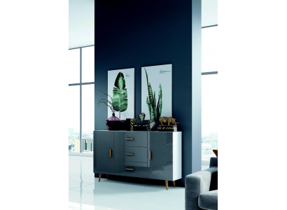 Kommoden Wohnzimmerschrank 140cm XL Low Boards Moderne Holz Kommode Sideboard