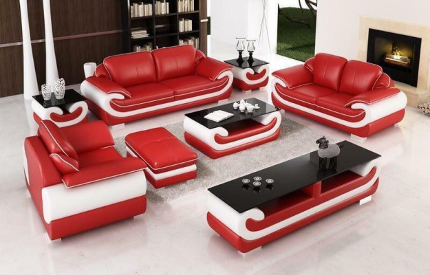 Sofagarnitur 3+2+1 Sitzer + Hocker Set Garnitur Polstersofa Couch
