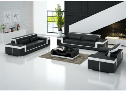 Design Polster Sitz Couch 3 Sitzer Garnitur Sofa Sofas Couchen Deko Leder
