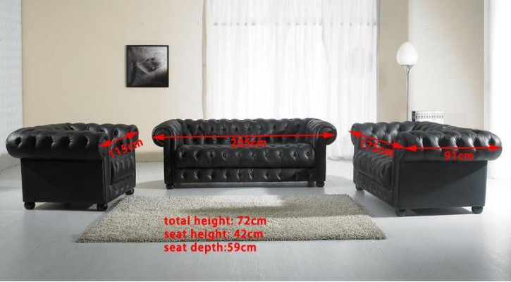 Chesterfield Sofa 2 Sitzer Polster Design Couchen Sofas Garnitur NEU