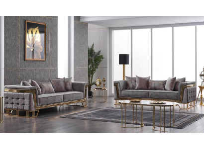 Luxus Sofa Set Designer Garnitur Dreisitzer Textilmöbel Wohngruppe Modern