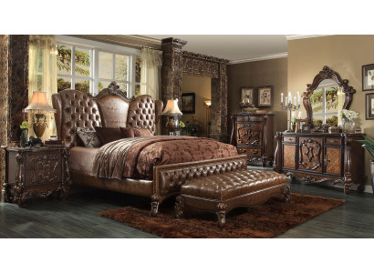 Chesterfield Lederbett Bett Betten Polster Design Doppelbett 180x200cm