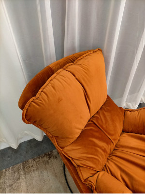 Luxus Stuhl Polster Cocktail Relax Lounge Club Stühle Möbel Design Sessel Orange