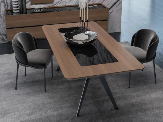 Luxus Esszimmer set Esstisch 4x Stühle Stuhl Textil Essgruppe Garnitur Neu