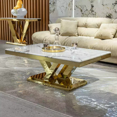 Couchtisch Design Tisch Wohnzimmer Luxus Couchtische Möbel 130x70 Metall
