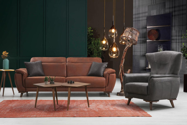 Sofagarnitur 3 tlg Wohnzimmer Dreisitzer Sofa Couch Modern Sessel Luxus