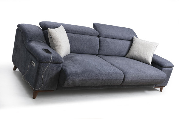 Wohnzimmer Komplett 2 tlg Dreisitzer Sofa Modern Sessel Textil Neu Möbel Couch