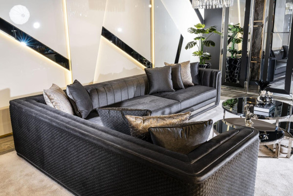 Ecksofa L-form Couchtisch Beistelltisch 3tlg Set Polster Wohnlandschaft
