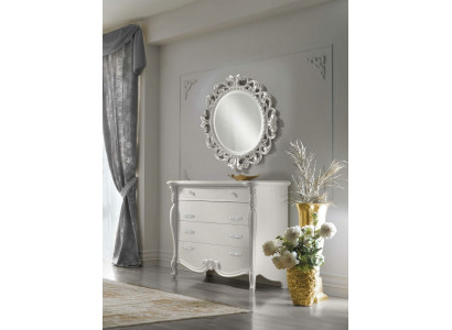 Klassische Schlafzimmer Kommoden 2tlg. Set Barock Rokoko Kommode + Spiegel Neu