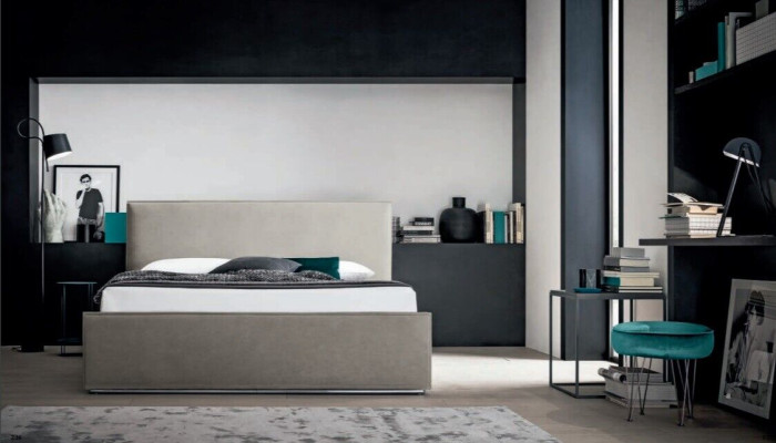 Italienische Möbel Design Bett Schlafzimmer Betten Leder Hotel Luxus Polster Neu