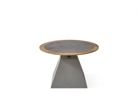 Couchtisch Holz Rund Beistell Design Silber Tisch Möbel Wohnzimmer 