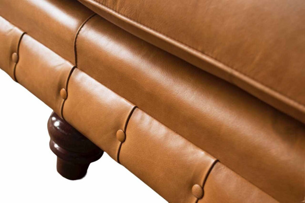 Sofa 4 Sitzer Couch Polster Chesterfield Sofa Sitz Leder Design Braun Möbel