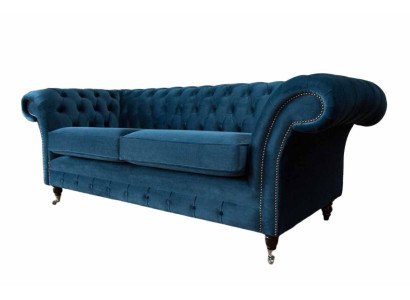 Design Sofa 3 Sitzer Couch Polster Luxus Textil Sofas Chesterfield Neu