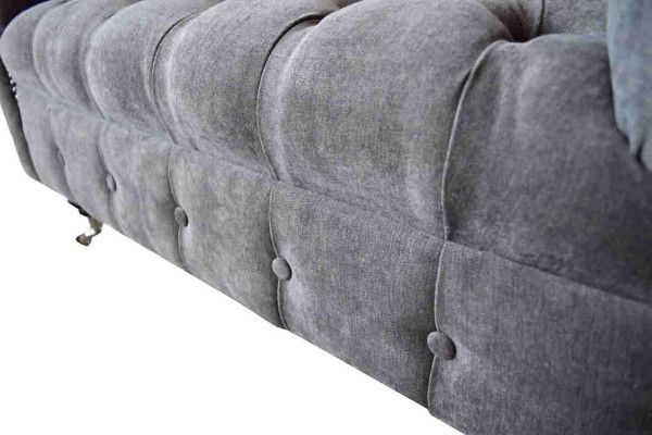 Chesterfield Sofa 1.5 Sitzer Couch Polster Design Sofas Sitz Polster Grau