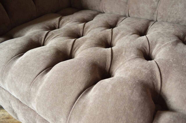 Chesterfield Sofa Couch 1 Sitzer Luxus Textil Stoff Couchen Polster Neu