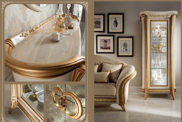 arredoclassic™ Sinfonia Esszimmer Komplett Vitrine Stühle Tisch Barock