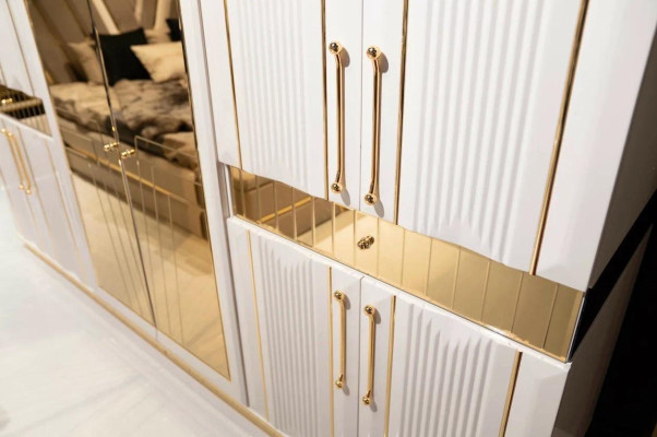 Kleiderschrank weiß Schlafzimmer Material Holz Schrank Luxus Modern