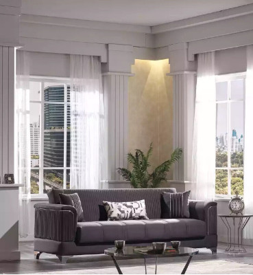 Graues Sofa Luxus 3-Sitzer Couch Wohnzimmer Möbel Polster Couchen Sofas