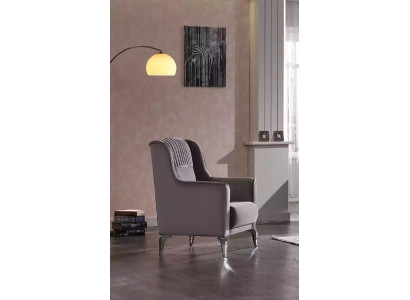 Grauer Sessel Polstersessel Lehnstuhl Relaxsessel Ruhesessel Sitzmöbel