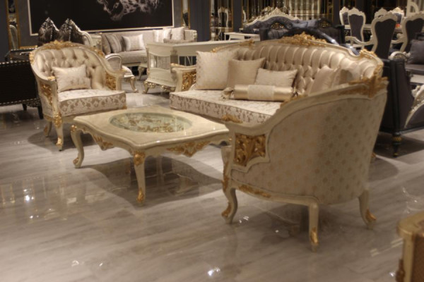 Exquisite Wohnzimmer Sofagarnitur 3+3 Sitzer modernen Setzen Beige Neu