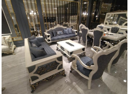 Luxuriöses Set zwei Edlen 3-Sitzer Sofas Hochwertigen Materialien Sofa Set