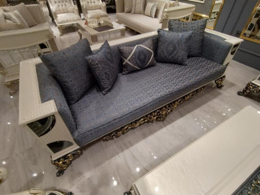 Luxuriöses Set zwei Edlen 3-Sitzer Sofas Hochwertigen Materialien Sofa Set