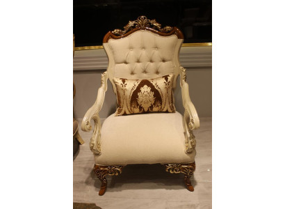 Exklusive Wohnzimmer Möbel luxuriösen Sessel bequemen Sessel Beige Neu