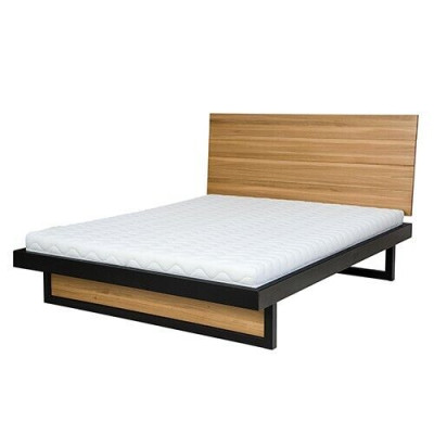 Loft Betten 140x200cm Massive Holz Schlafzimmer Möbel Echtholz Bett Eiche Metall