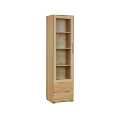 Massive Vitrine Echte Handarbeit Vollholz Schrank Holz Schränke Glas Vitrinen