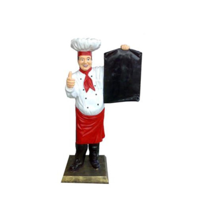 Koch Figur Statue Skulptur Werbefigur Menütafel Werbeaufsteller Restaurant 140cm
