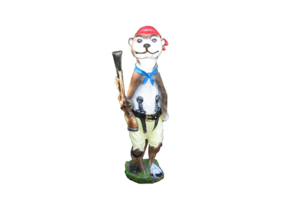 Modern Design Frettchen Pirat Garten Kunststoff Dekoration Deko Skulptur 60cm