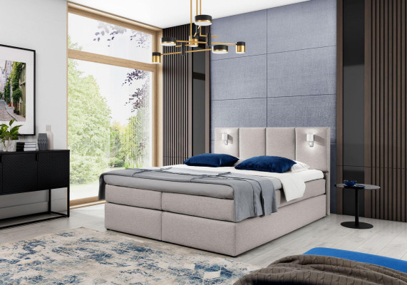 Bett Boxspringbett Schlafzimmer Polster Design Doppel Modern Stoff 200x200