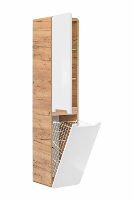 Hängeschrank Badezimmerschrank Hochschrank hängender mit Wäschekorb