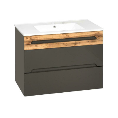 Badmöbel Set 80cm Waschbecken mit Unterschrank Modern Dekorative Waschtisch