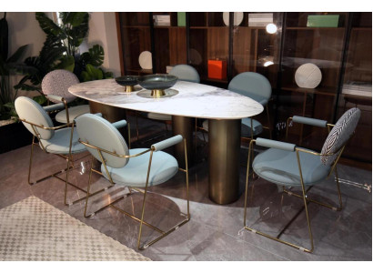 Ovaler Tisch Esszimmer Tische Esstische 180x85 Esstische Marmor Optik